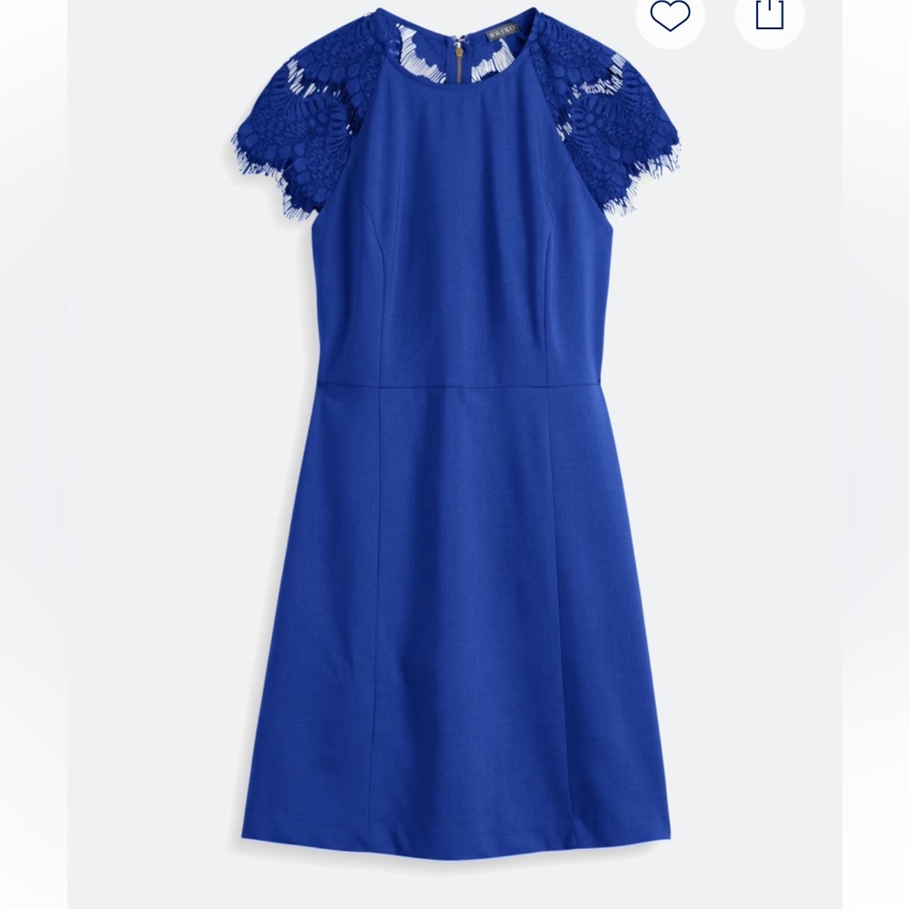 Brixon Ivy Blue Mini Dress with Lace Sleeves